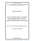 Luận văn Thạc sĩ Quản lý kinh tế: Quản lý vốn nhà nước của Tập đoàn Bưu chính Viễn thông Việt Nam - Nghiên cứu điển hình tại VNPT Bắc Kạn