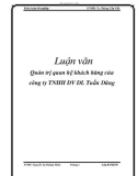 Luận văn: Quản trị quan hệ khách hàng của công ty TNHH DV DL Tuấn Dũng