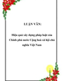 LUẬN VĂN: Hiệu quả xây dựng pháp luật của Chính phủ nước Cộng hoà xã hội chủ nghĩa Việt Nam