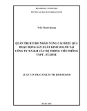 Luận văn Thạc sĩ Quản trị kinh doanh: Quản trị rủi ro nhằm nâng cao hiệu quả hoạt động sản xuất kinh doanh tại công ty T.N.H.H các hệ thống viễn thông VNPT – Fujitsu