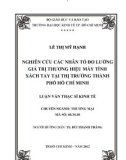 Luận văn Thạc sĩ Kinh tế: Nghiên cứu các nhân tố đo lường giá trị thương hiệu máy tính xách tay tại thị trường Tp. HCM