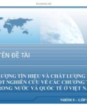 Thuyết trình: Chất lượng tín hiệu và chất lượng dịch vụ: một nghiên cứu về các chương trình MBA trong nước và quốc tế ở Việt Nam