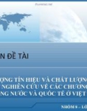 Thuyết trình: Chất lượng tín hiệu và chất lượng dịch vụ: một nghiên cứu về các chương trình MBA trong nước và quốc tế tại Việt Nam