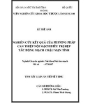 Tóm tắt Luận án Tiến sĩ Y học: Nghiên cứu kết quả của phương pháp can thiệp nội mạch điều trị hẹp tắc động mạch chậu mạn tính