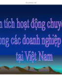 Thuyết trình: Phân tích hoạt động chuyển giá trong doanh nghiệp FDI tại Việt Nam