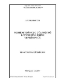 Luận văn : Nghiệm toàn cục của một số lớp phương trình vi phân phức