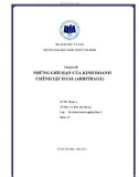 Tiểu luận: Những giới hạn của kinh doanh chênh lệch giá (Arbitrage)