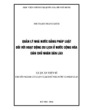 Luận án Tiến sĩ: Quản lý nhà nước bằng pháp luật đối với hoạt động du lịch ở nước Cộng hòa dân chủ nhân dân Lào