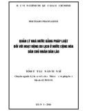 Tóm tắt Luận án Tiến sĩ: Quản lý nhà nước bằng pháp luật đối với hoạt động du lịch ở nước Cộng hòa dân chủ nhân dân Lào