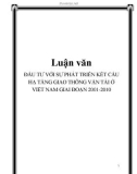 Luận văn đề tài: ĐẦU TƯ VỚI SỰ PHÁT TRIỂN KẾT CẤU HẠ TẦNG GIAO THÔNG VẬN TẢI Ở VIỆT NAM GIAI ĐOẠN 2001-2010