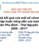 Đề tài : Đánh giá kết quả của một số chương trình đào tạo, tập huấn nông dân của trạm khuyến nông Phú Bình - Thái Nguyên 2009 - 2011