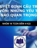 Thuyết trình: Quyết định cấu trúc vốn: những yếu tố nào quan trọng?