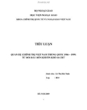 Tiểu luận: Quan hệ chính trị Việt Nam Trung Quốc 1986-1999.Từ đối đầu đến khuân khổ 16 chữ