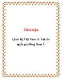 Tiểu luận: Quan hệ Việt Nam và hội các quốc gia Đông Nam Á