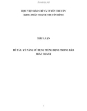 Tiểu luận: Kỹ năng sử dụng tiếng động trong báo phát thanh