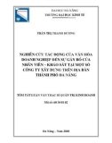 Tóm tắt luận văn Thạc sĩ Quản trị kinh doanh: Nghiên cứu tác động của văn hóa doanh nghiệp đến sự gắn bó của nhân viên – Khảo sát tại một số công ty xây dựng trên địa bàn Thành phố Đà Nẵng