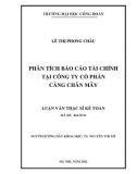 Luận văn Thạc sĩ Kế toán: Phân tích báo cáo tài chính tại Công ty cổ phần Cảng Chân Mây