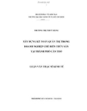 Luận văn Thạc sĩ Kinh tế: Xây dựng kế toán quản trị trong doanh nghiệp chế biến thủy sản tại thành phố Cần Thơ