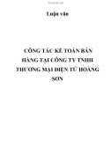 Luận văn: Công tác kế toán bán hàng tại Công ty TNHH Thương mại Điện tử Hoàng Sơn