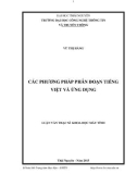 Luận văn Thạc sĩ Khoa học máy tính: Các phương pháp phân đoạn tiếng Việt và ứng dụng