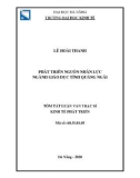 Tóm tắt Luận văn Thạc sĩ Kinh tế phát triển: Phát triển nguồn nhân lực ngành giáo dục tỉnh Quảng Ngãi