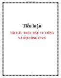 Tiểu luận: TÁI CẤU TRÚC ĐẦU TƯ CÔNG VÀ NỢ CÔNG Ở VN