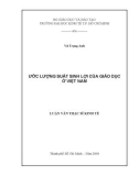 Luận văn Thạc sĩ Kinh tế: Ước lượng suất sinh lợi của giáo dục ở Việt Nam