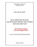 Luận văn Thạc sĩ Quản trị kinh doanh: Quản trị rủi ro tín dụng tại Ngân hàng thương mại cổ phần Hàng Hải Việt Nam
