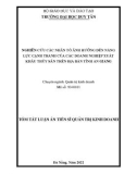 Tóm tắt luận án Tiến sĩ Quản trị kinh doanh: Nghiên cứu các nhân tố ảnh hưởng đến năng lực cạnh tranh của các doanh nghiệp xuất khẩu thủy sản trên địa bàn tỉnh An Giang