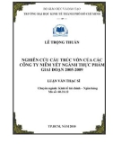 Luận văn Thạc sĩ Kinh tế: Nghiên cứu cấu trúc vốn của các Công ty niêm yết ngành thực phẩm trong giai đoạn 2005-2009