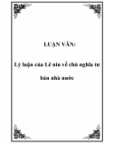 LUẬN VĂN: Lý luận của Lê nin về chủ nghĩa tư bản nhà nước