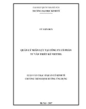 Luận văn Thạc sĩ Quản lý kinh tế: Quản lý nhân lực tại công ty cổ phần tư vấn thiết kế Viettel