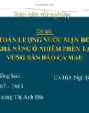 Báo cáo tốt nghiệp: Tính toán lượng nước mặn để giảm khả năng ô nhiễm phèn tại vùng bán đảo Cà Mau