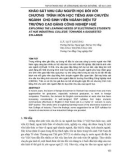 Báo cáo nghiên cứu khoa học: KHẢO SÁT NHU CẦU NGƯỜI HỌC ĐỐI VỚI CHƯƠNG TRÌNH MÔN HỌC TIẾNG ANH CHUYÊN NGÀNH CHO SINH VIÊN NGÀNH ĐIỆN TỬ TRƯỜNG CAO ĐẲNG CÔNG NGHIỆP HUẾ