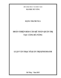 Luận văn Thạc sĩ Quản trị kinh doanh: Hoàn thiện báo cáo kế toán quản trị tại Cảng Đà Nẵng