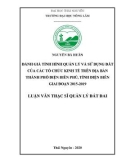 Luận văn Thạc sĩ Quản lý đất đai: Đánh giá tình hình quản lý và sử dụng đất của các tổ chức kinh tế trên địa bàn thành phố Điện Biên Phủ, tỉnh Điện Biên giai đoạn 2015 - 2019