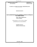 The abstract of doctoral thesis administration management: State Administration for commercial banks in Vietnam in the current period