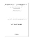 Luận án Tiến sĩ Triết học: Nhận thức luận trong thiền Phật Giáo