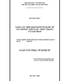 Luận văn thạc sĩ kinh tế: Năng lực hội nhập kinh tế quốc tế của DNN & V Việt Nam - Thực trạng và giải pháp