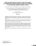 Một số yếu tố liên quan chất lượng cuộc sống của gia đình có trẻ rối loạn tăng động giảm chú ý tại Bệnh viện Nhi Trung ương, năm 2023
