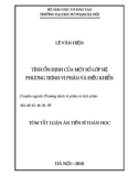 Tóm tắt luận văn Tiến sĩ Toán học: Tính ổn định của một số lớp hệ phương trình vi phân và điều khiển