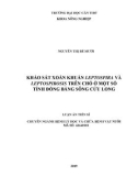 Luận án tiến sĩ Nông nghiệp: Khảo sát xoắn khuẩn Leptospira và Leptospirosis trên chó ở một số tỉnh Đồng Bằng Sông Cửu Long