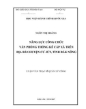 Luận văn thạc sĩ Quản lý công: Năng lực Công chức Văn phòng thống kê cấp xã trên địa bàn huyện Cư Jút, tỉnh Đăk Nông