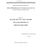 Tiểu luận: Quan hệ Việt Nam ASEAN 1995-2009: Thuận lợi, khó khăn và tiềm năng phát triển