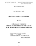 ĐỀ TÀI CHÍNH SÁCH TÀI CHÍNH ĐỐI VỚI DOANH NGHIỆP CÓ VỐN ĐẦU TƯ NƯỚC NGOÀI TRONG GIAI ĐOẠN HIỆN NAY