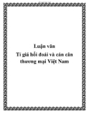 Luận văn: Tỉ giá hối đoái và cán cân thương mại Việt Nam