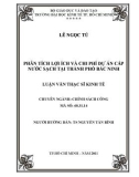 Luận văn Thạc sĩ Kinh tế: Phân tích lợi ích và chi phí dự án cấp nước sạch tại Thành phố Bắc Ninh