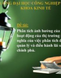 Tiểu luận Ảnh hưởng của lãi suất đến hoạt động thị trường tài chính, và lãi suất điều hành của chính phủ về lãi suất