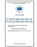 Luận văn Thạc sĩ Kinh tế: Lý thuyết bộ ba bất khả thi và sự lựa chọn cho Việt Nam