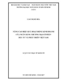 Luận văn Thạc sĩ Kinh tế: Nâng cao hiệu quả hoạt động kinh doanh của Ngân hàng Thương mại Cổ phần Đầu tư và Phát triển Việt Nam